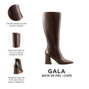 GALA | BOTA LARGA DE PIEL CAFÉ
