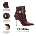 CRISTINA | BOTÍN DE PIEL VINO