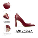 Antonella - Zapatillas de Piel Roja | Davenia