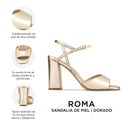 ROMA | TACONES DORADOS DE PIEL