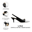 LISA | ZAPATILLAS NEGRAS CON BLANCO DE PIEL