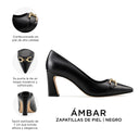 Ámbar - Zapatillas de Piel Negras | Davenia