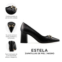 Estela - Zapatillas de Piel Negras | Davenia