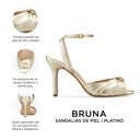 Bruna - Tacones de Piel Dorados | Davenia