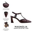 Magnolia - Zapatillas de Piel Vino | Davenia