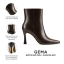 Gema - Botines de Piel Chocolate