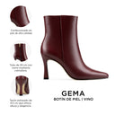 Gema - Botines de Piel Vino
