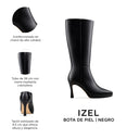 IZEL | BOTA LARGA DE PIEL NEGRO