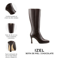 Izel - Bota Larga de Piel Café