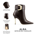 Alba - Botines de Piel Café
