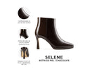 Selene - Botines de Piel Charol Chocolate