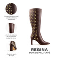 REGINA | BOTA LARGA DE PIEL CAFÉ