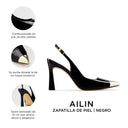 Ailin - Zapatillas de Piel Negro | Davenia