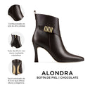 Alondra - Botines de Piel Café