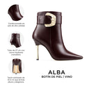 Alba - Botines de Piel Vino