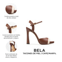 Bela - Tacones de Piel Café con Marfil | Davenia