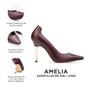 Amelia - Zapatillas de Piel Vino | Davenia