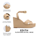 EDITH | PLATAFORMA BEIGE DE PIEL