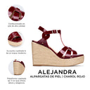 Alejandra - Alpargatas de Piel Rojo | Davenia