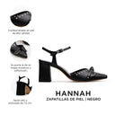 HANNAH | ZAPATILLA NEGRA DE PIEL