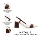 NATALIA | ZAPATILLAS BLANCAS/CAFÉ DE PIEL