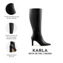 KARLA | BOTA LARGA DE PIEL NEGRA