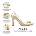 CLARA | ZAPATILLA DORADA DE PIEL