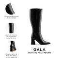 GALA | BOTA LARGA DE PIEL NEGRA