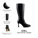 IZEL | BOTA LARGA DE PIEL NEGRO