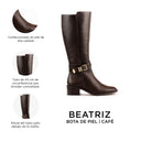 BEATRIZ | BOTA LARGA CAFÉ DE PIEL