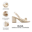 ELSA | SANDALIA DE PIEL CHAMPAGNE