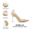 Amelia - Zapatillas de Piel Beige | Davenia