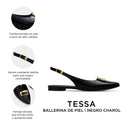 TESSA | BALLERINA NEGRA DE PIEL