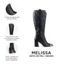 MELISSA | BOTA LARGA DE PIEL NEGRO