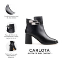 Carlota - Botines de Piel Negro | Davenia