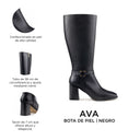 Ava - Botas Largas de Piel Negro | Davenia