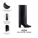 Ada - Botas Largas de Piel Negro | Davenia