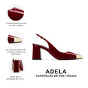 Adela - Zapatillas de Piel Rojo Chili | Davenia