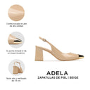 Adela - Zapatillas de Piel Nude | Davenia