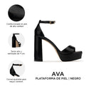 Ava - Plataformas de Piel Negra | Davenia