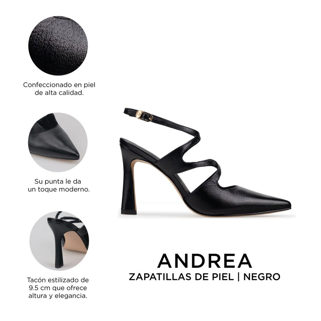 ANDREA ZAPATILLA PIEL NEGRA – Davenia - Main Image