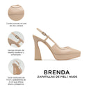 Brenda - Zapatillas de Piel Beige | Davenia