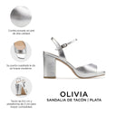OLIVIA | SANDALIA DE PIEL PLATA