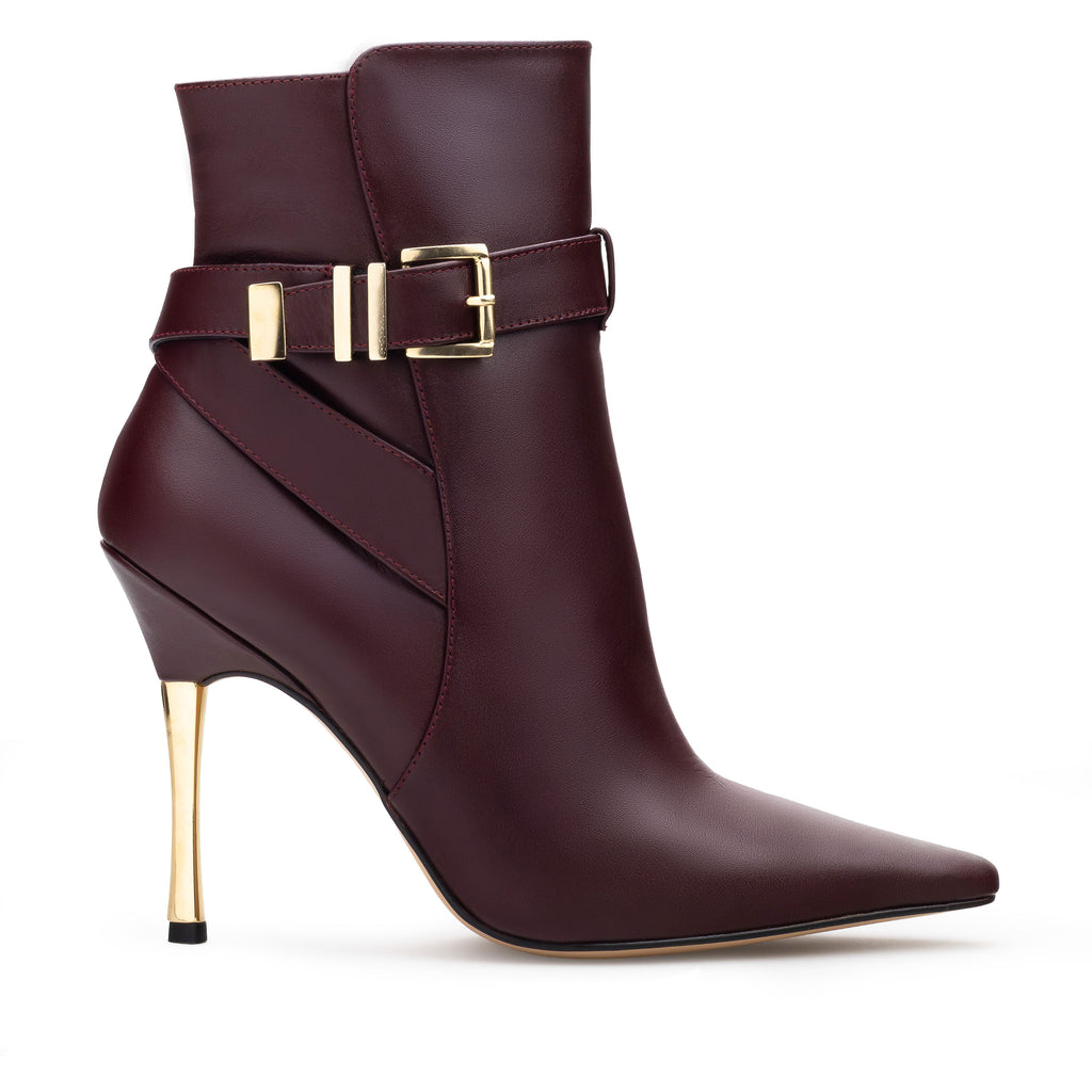 CRISTINA | BOTÍN DE PIEL VINO