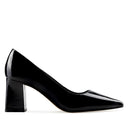 Tania - Zapatillas de Piel Charol Negras | Davenia