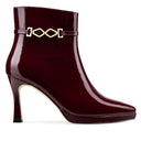 Gaia - Botines de Piel Charol Vino