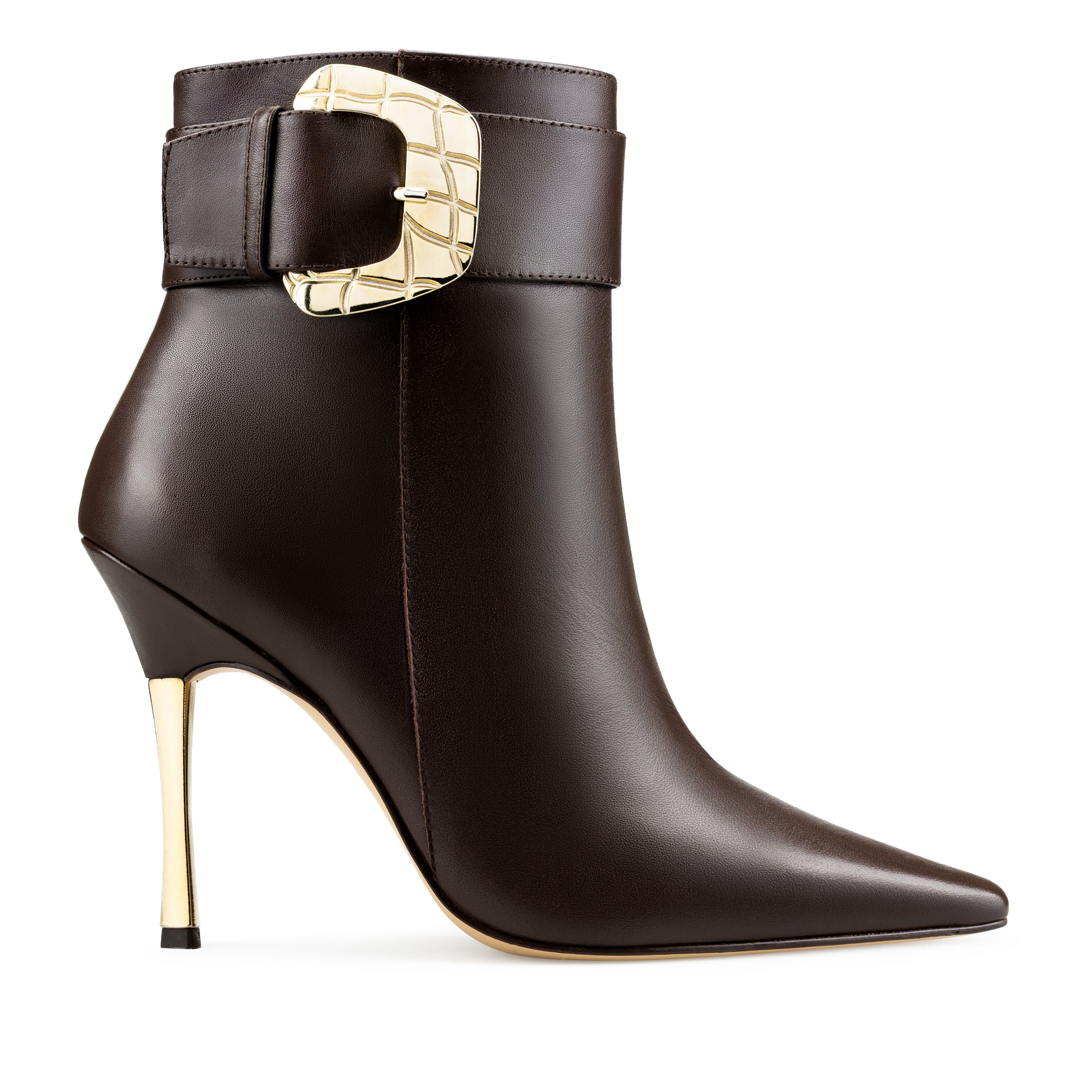 Alba - Botines de Piel Chocolate