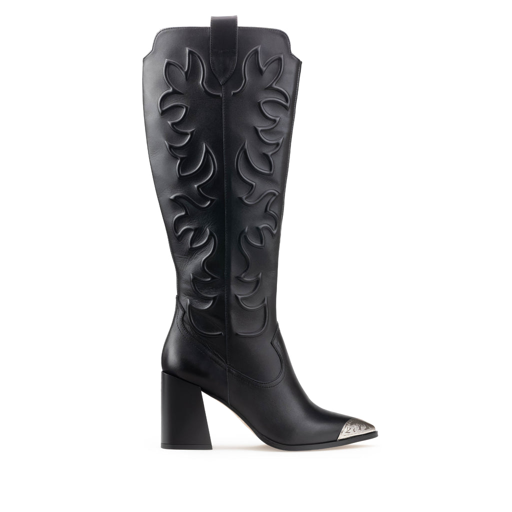 MELISSA | BOTA LARGA DE PIEL NEGRO