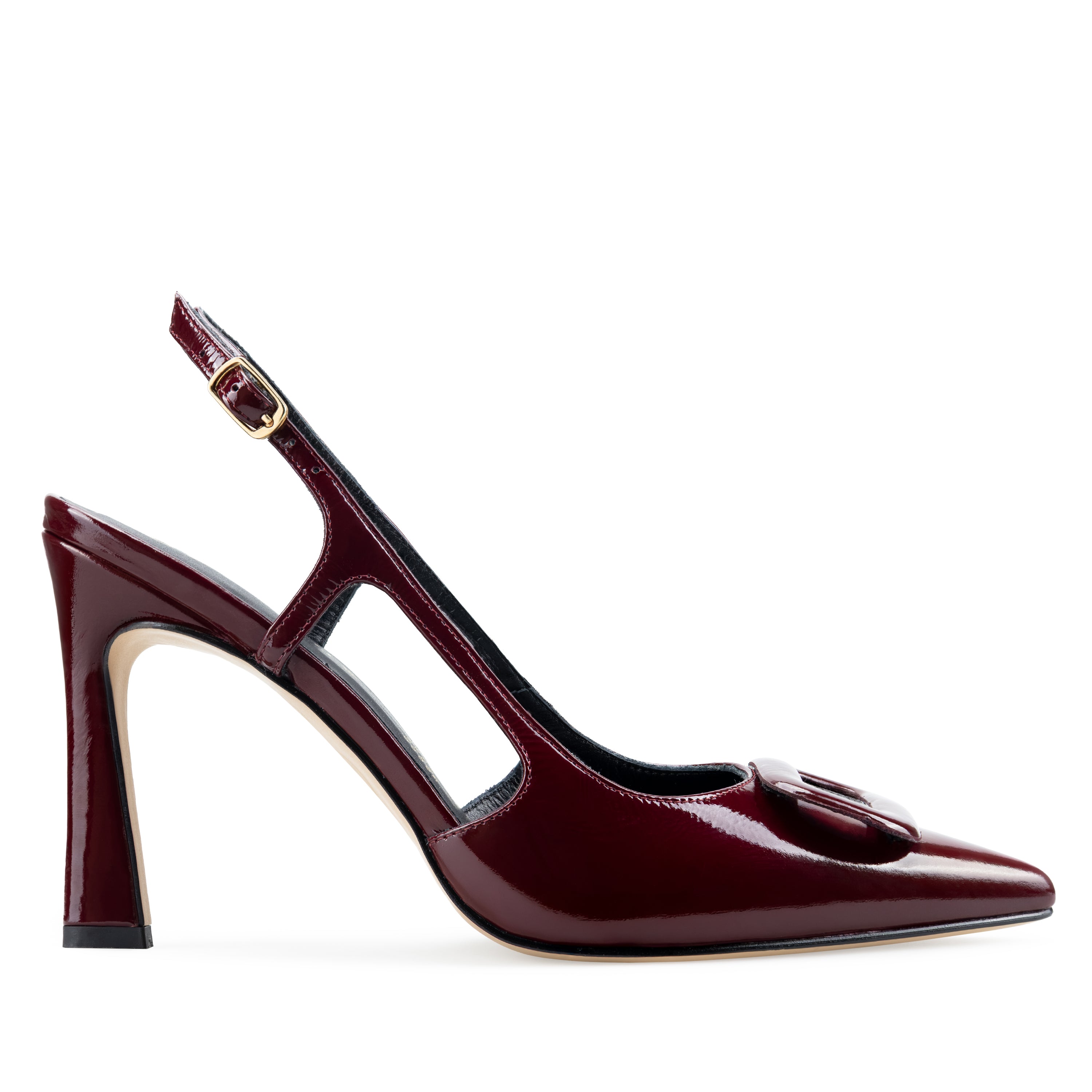 Leslie - Zapatillas de Piel Charol Vino