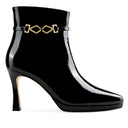 Gaia - Botines de Piel Charol Negro